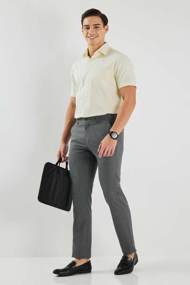 Structured-Cotton-Blend-Relaxed-Fit-Men-s-Formal-Wear-Shirt