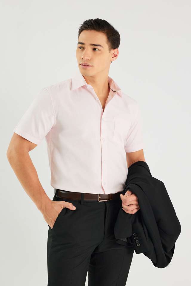 Structured-Cotton-Blend-Relaxed-Fit-Men-s-Formal-Wear-Shirt