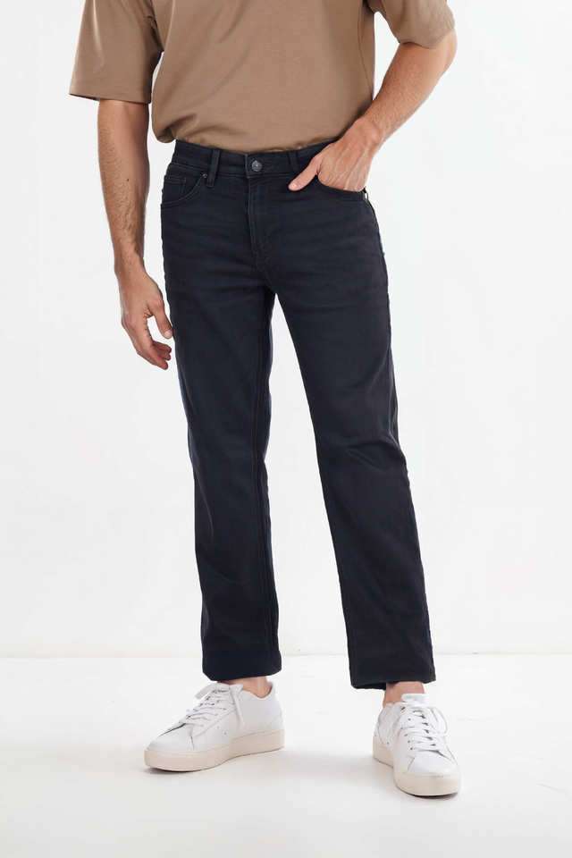 Light-Wash-Cotton-Polyester-Terry-Straight-Fit-Men-s-Jeans
