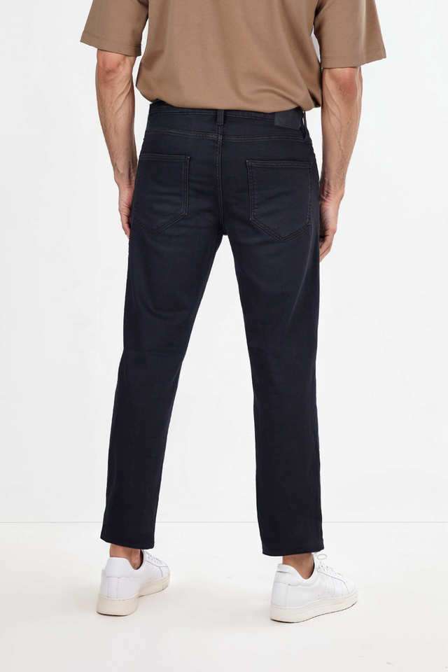 Light-Wash-Cotton-Polyester-Terry-Straight-Fit-Men-s-Jeans