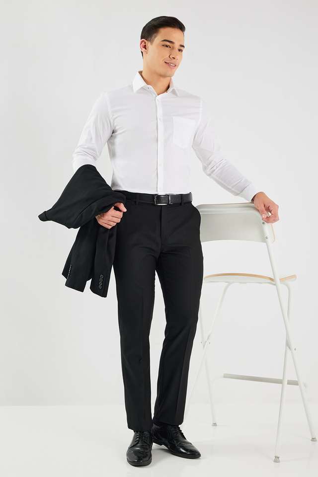 Solid-Poplin-Stretch-I-Fit-Men-s-Formal-Wear-Shirt