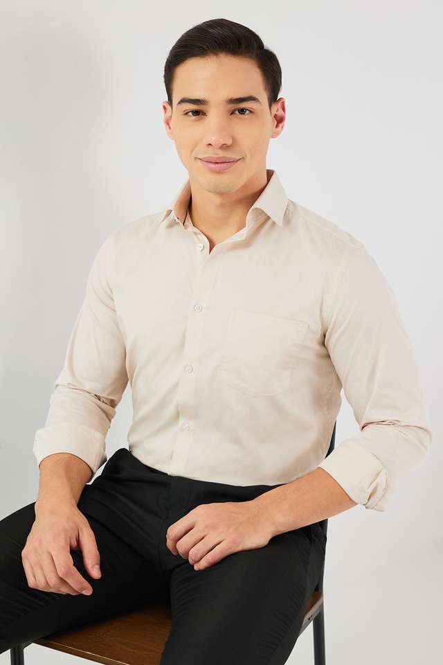 Solid-Poplin-Stretch-I-Fit-Men-s-Formal-Wear-Shirt