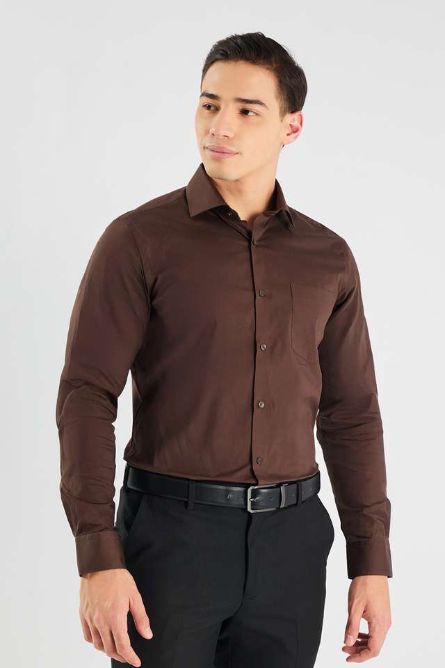 Solid-Cotton-Blend-I-Fit-Men-s-Formal-Wear-Shirt
