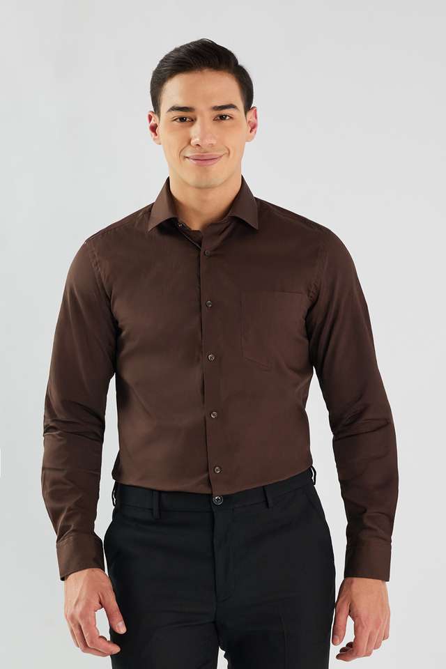 Solid-Cotton-Blend-I-Fit-Men-s-Formal-Wear-Shirt