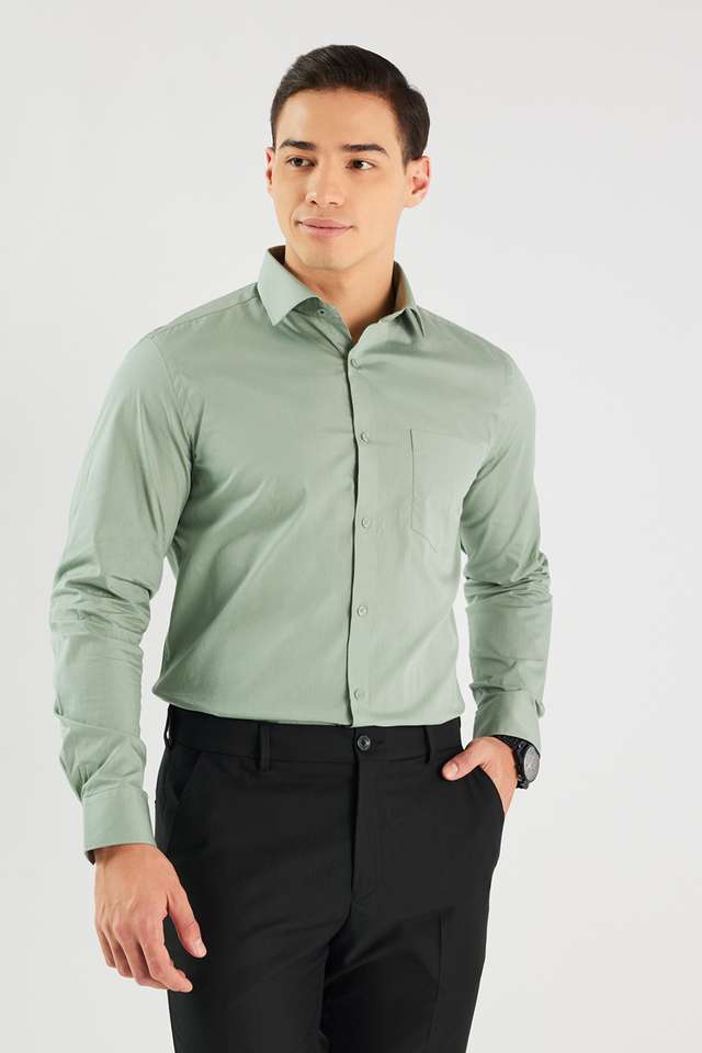 Solid-Cotton-Blend-I-Fit-Men-s-Formal-Wear-Shirt