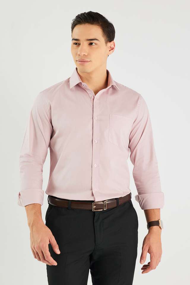 Solid-Cotton-Blend-Regular-Fit-Men-s-Formal-Shirt