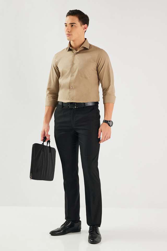 Solid-Cotton-Blend-I-Fit-Men-s-Formal-Wear-Shirt
