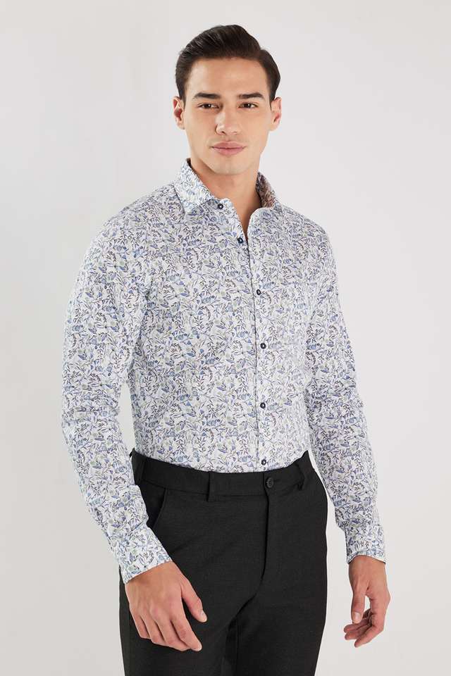 Printed-Cotton-Blend-I-Fit-Men-s-Formal-Wear-Shirt
