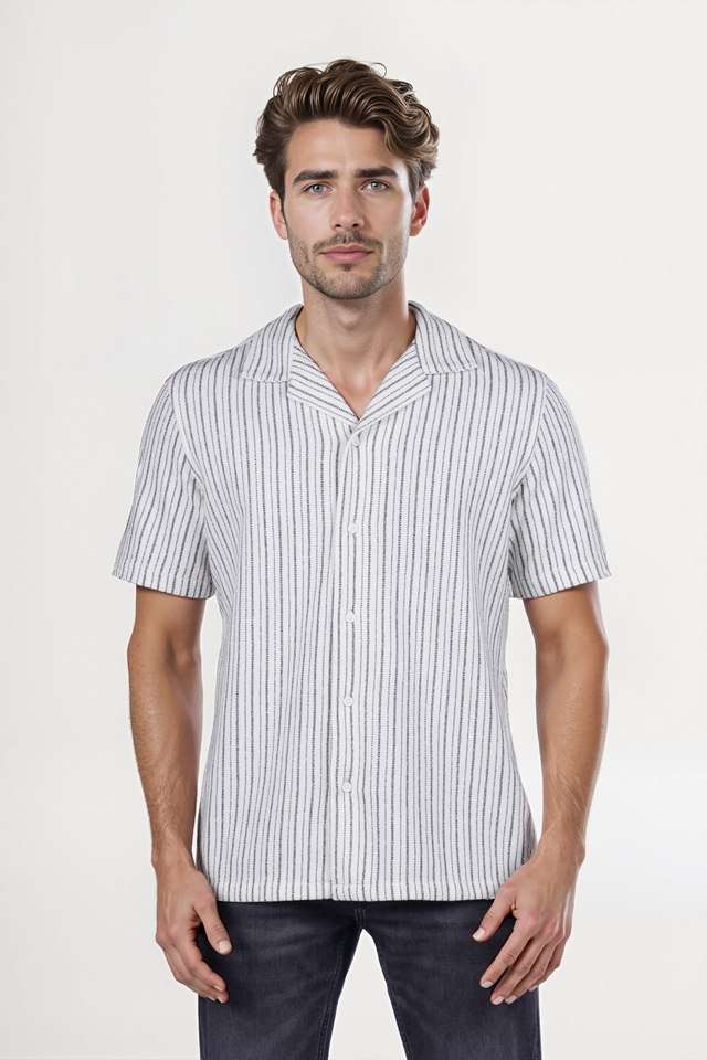 Solid-Cotton-Blend-Regular-Fit-Men-s-Casual-Wear-Shirt