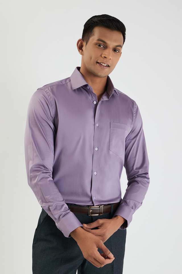 Solid-Cotton-Blend-I-Fit-Men-s-Formal-Wear-Shirt