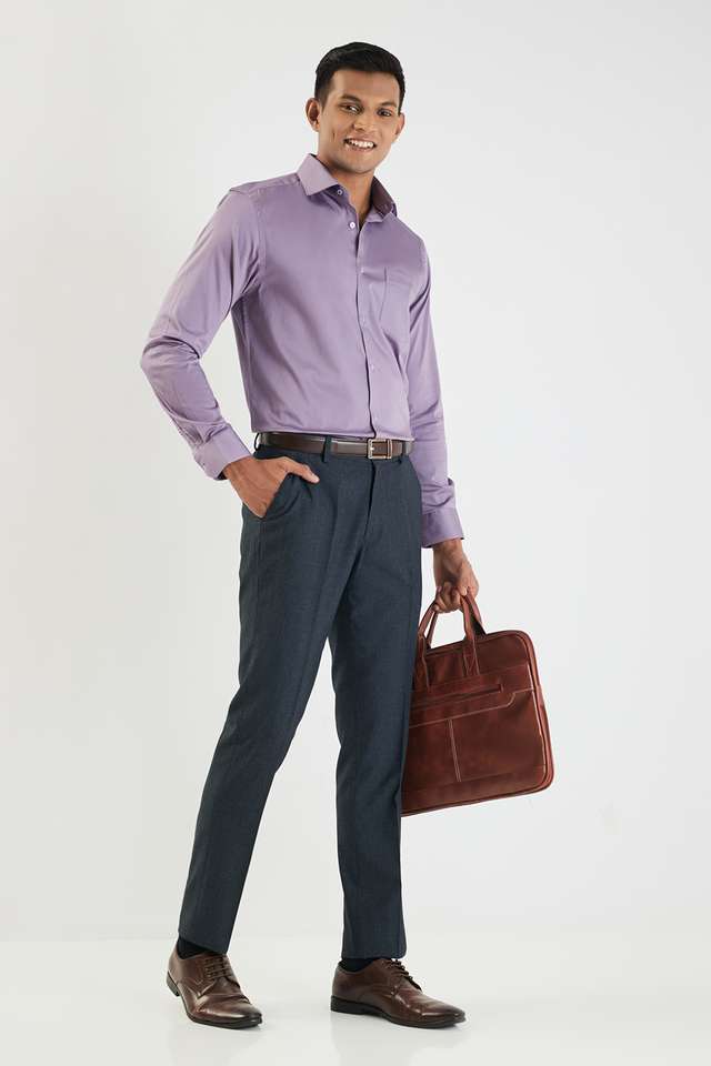 Solid-Cotton-Blend-I-Fit-Men-s-Formal-Wear-Shirt