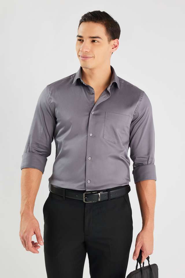 Solid-Satin-Stretch-I-Fit-Men-s-Formal-Wear-Shirt