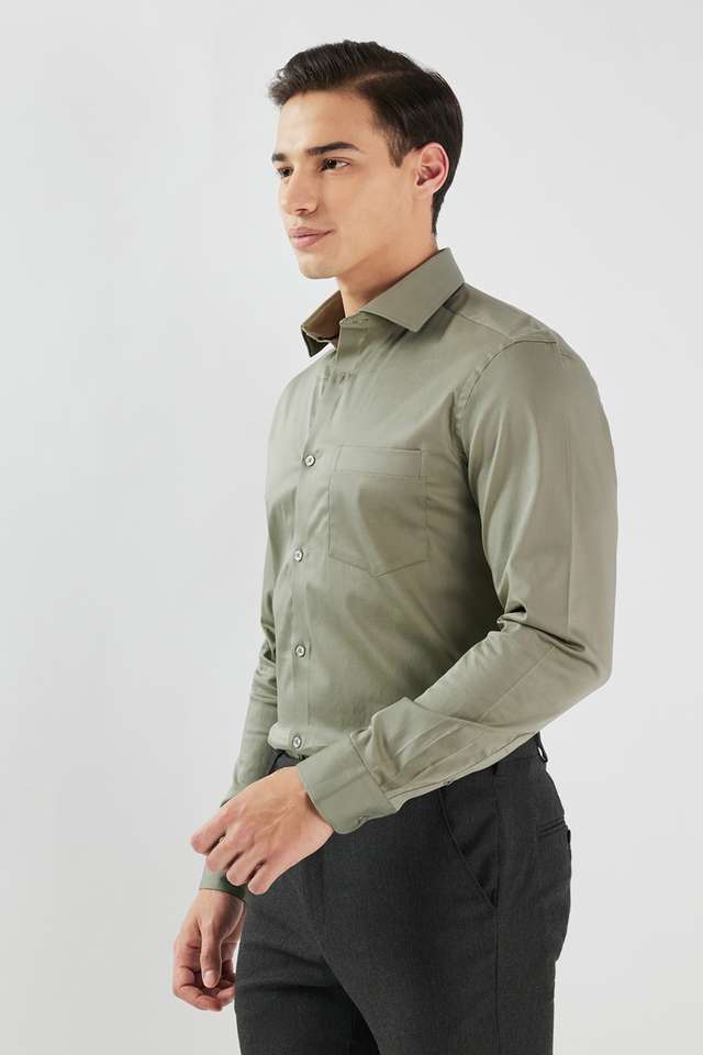 Solid-Satin-Stretch-I-Fit-Men-s-Formal-Wear-Shirt