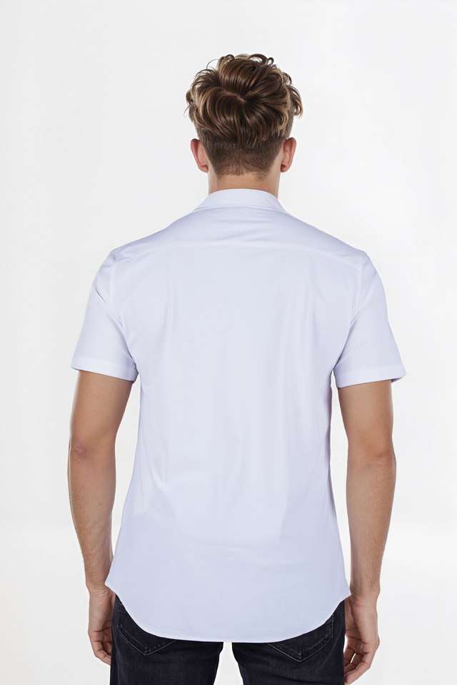 Solid-Polyester-Blend-Slim-Fit-Men-s-Casual-Wear-Shirt