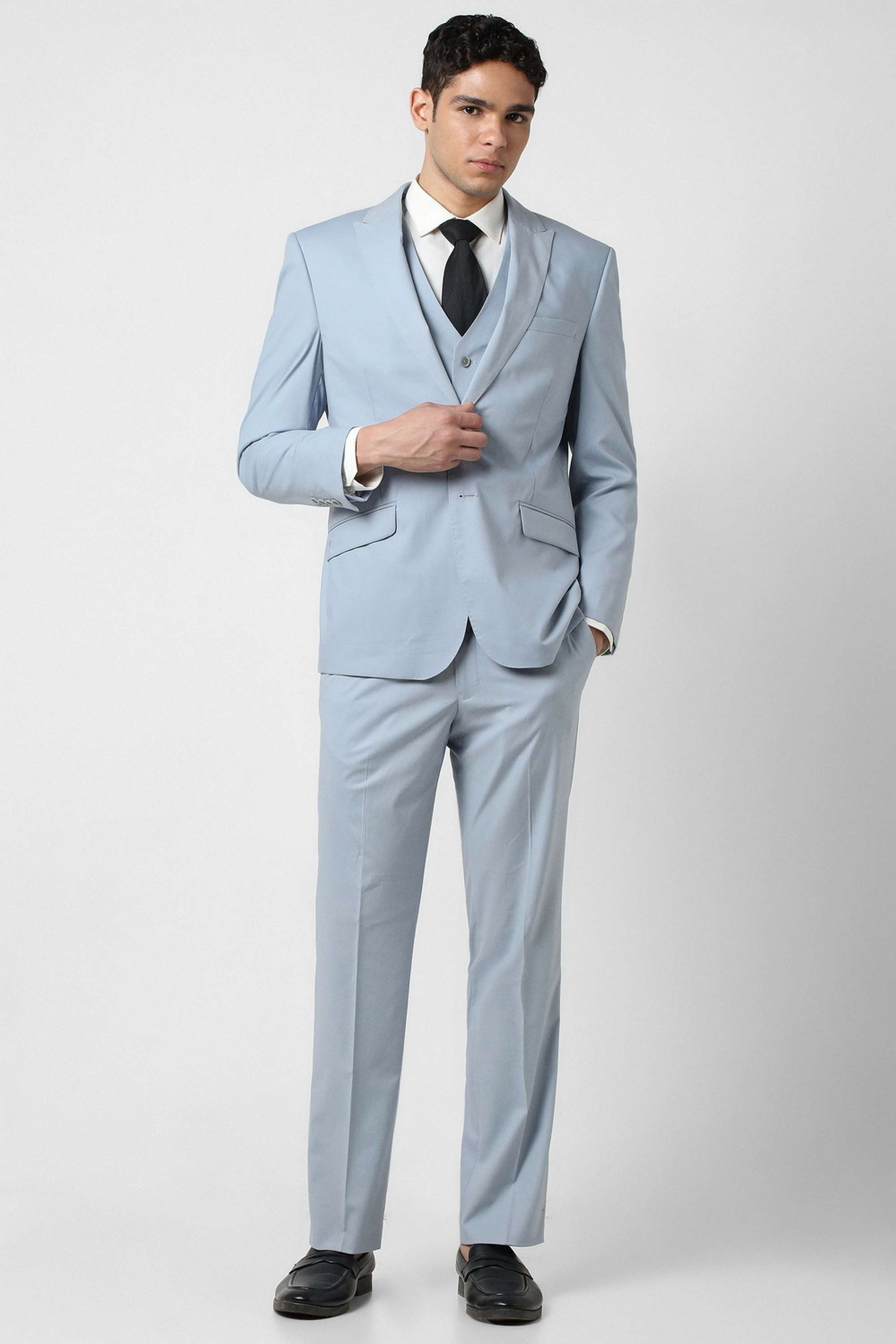 Solid-Polyester-Blend-Slim-Fit-Men-s-Formal-Suit