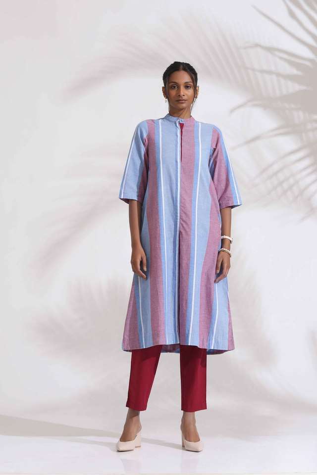 Stripes-Cotton-Regular-Fit-Women-s-Kurta-Set