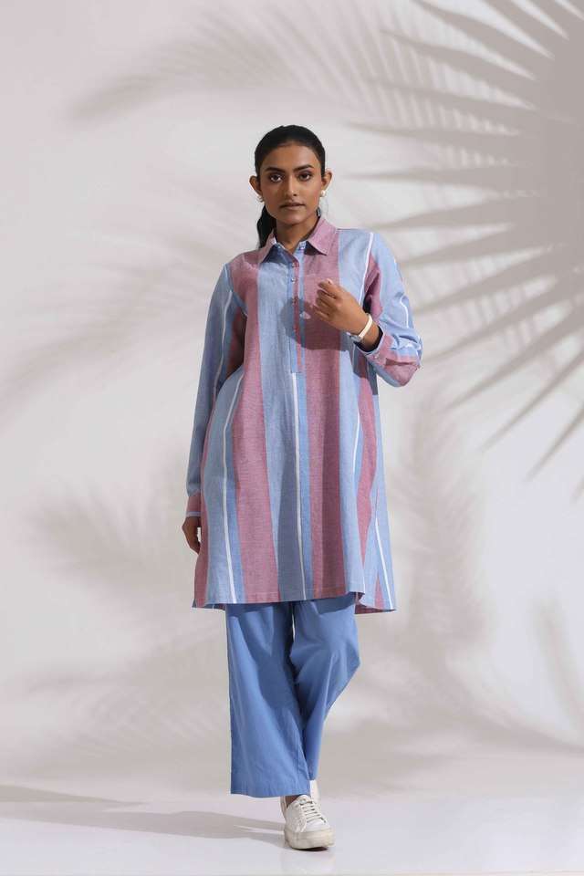 Stripes-Cotton-Collared-Women-s-Co-Ord-Set