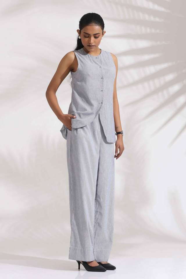 Stripes-Cotton-Round-Neck-Women-s-Co-Ord-Set