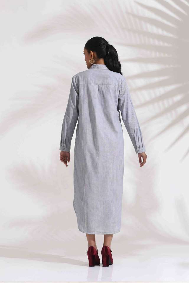 Stripes-Cotton-Collared-Women-s-Ethnic-Dress