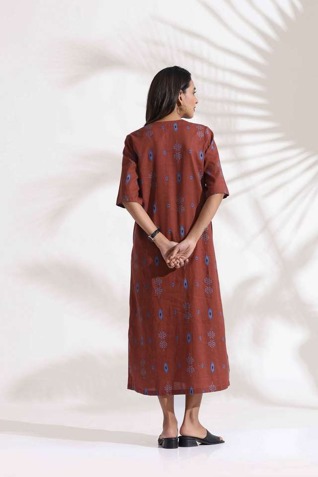 blue dress for baby girl Buy Traditional Elegance. Hand Embroidered Ilkal & Zardozi Ethnic Kurta /  Dress main image 1