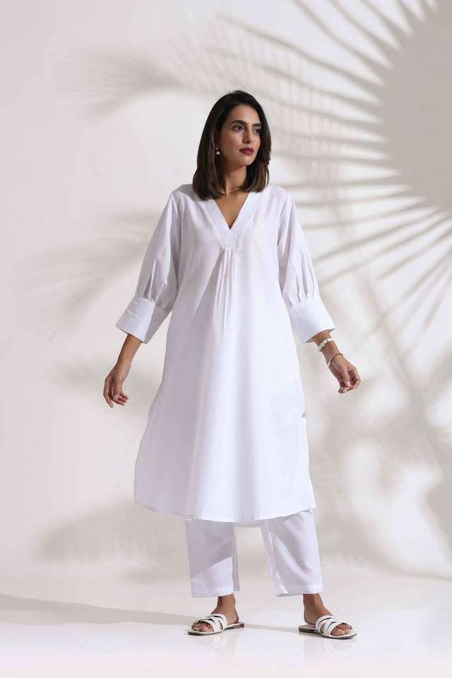 Solid-Viscose-Regular-Fit-Women-s-Kurta-Set