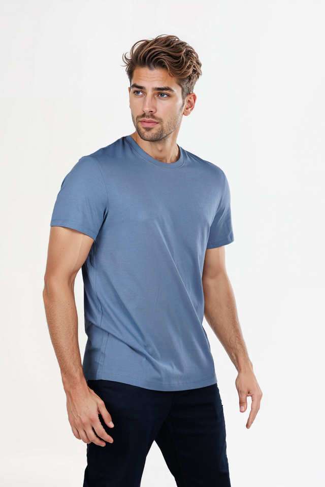 Solid-Cotton-Round-Neck-Men-s-T-Shirt