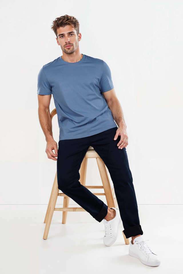 Solid-Cotton-Round-Neck-Men-s-T-Shirt