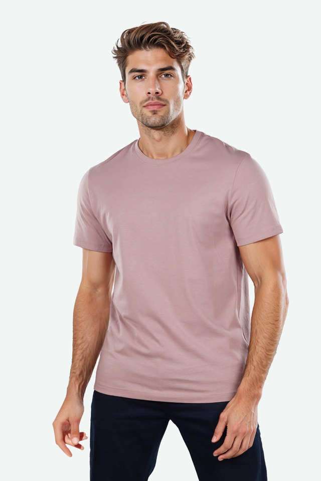 Solid-Cotton-Round-Neck-Men-s-T-Shirt