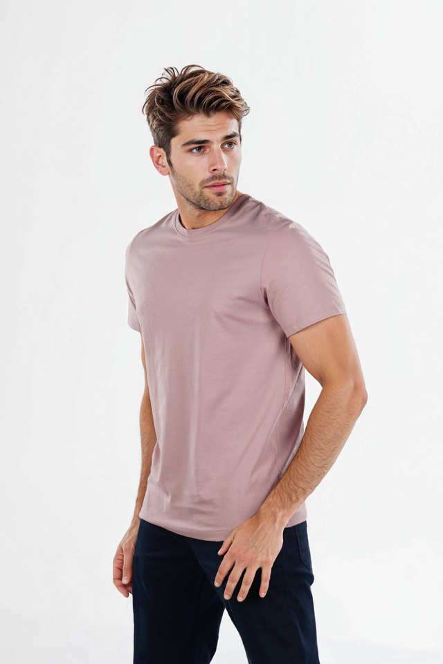 Solid-Cotton-Round-Neck-Men-s-T-Shirt