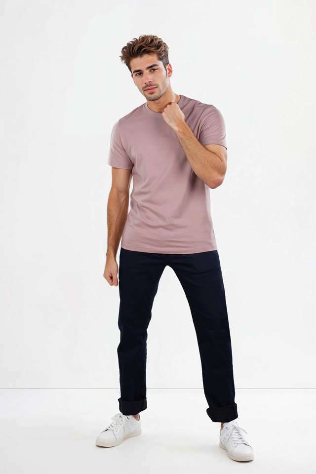 Solid-Cotton-Round-Neck-Men-s-T-Shirt