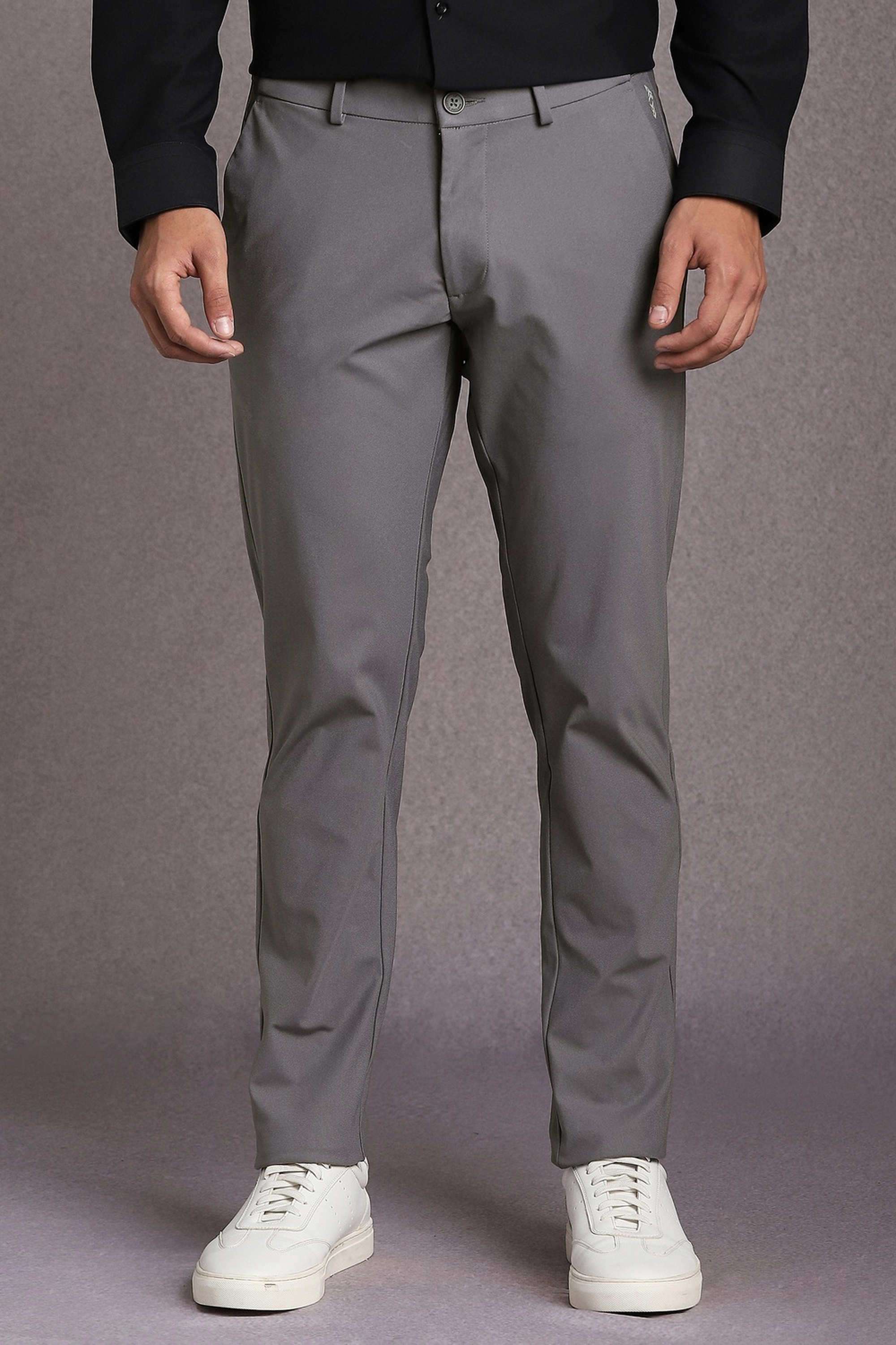 Textured-Polyester-Blend-Regular-Fit-Men-s-Formal-Wear-Trousers