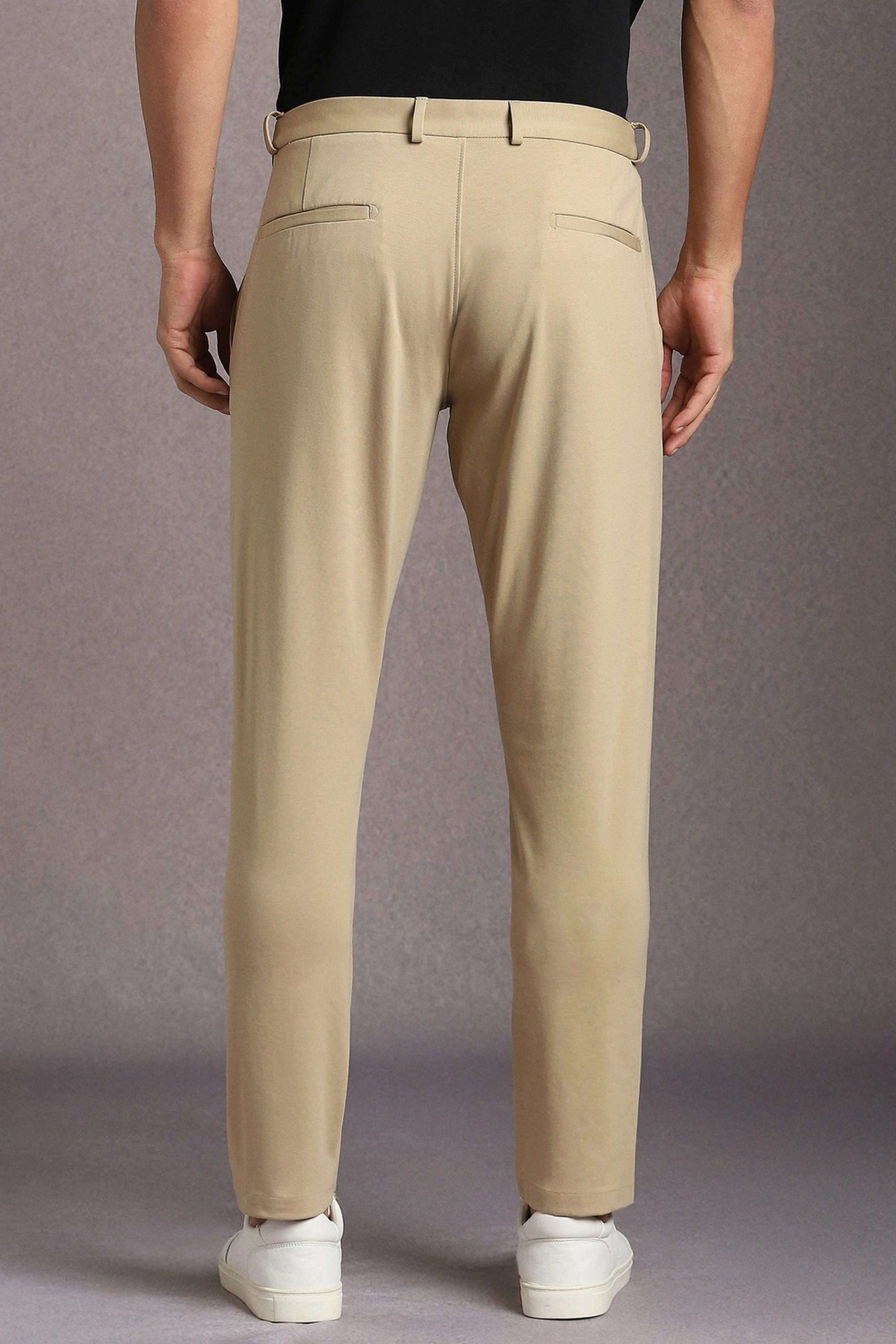 Solid-Cotton-Nylon-Regular-Fit-Men-s-Formal-Wear-Trousers