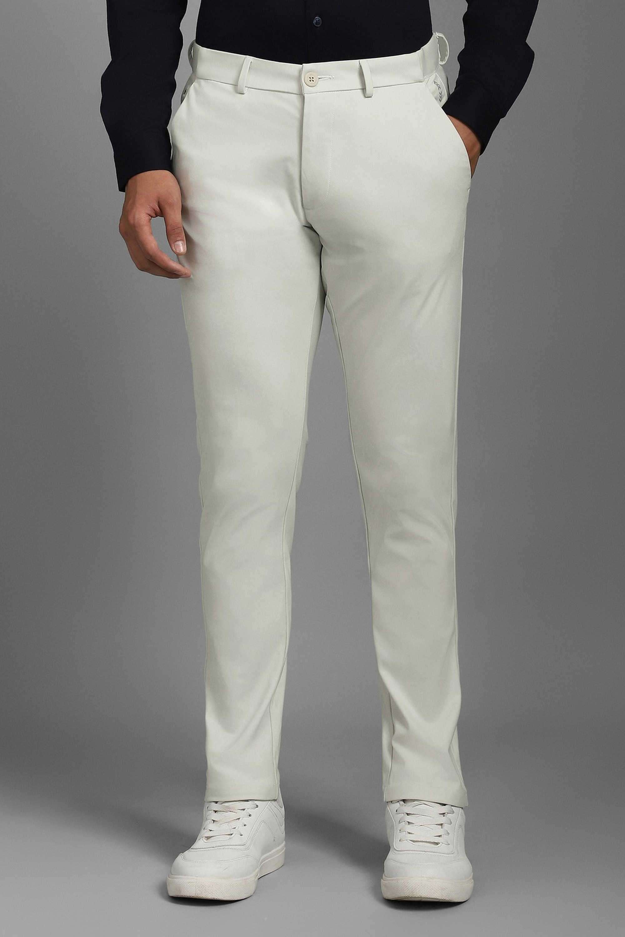 Solid-Polyester-Blend-Relaxed-Fit-Men-s-Formal-Wear-Trousers