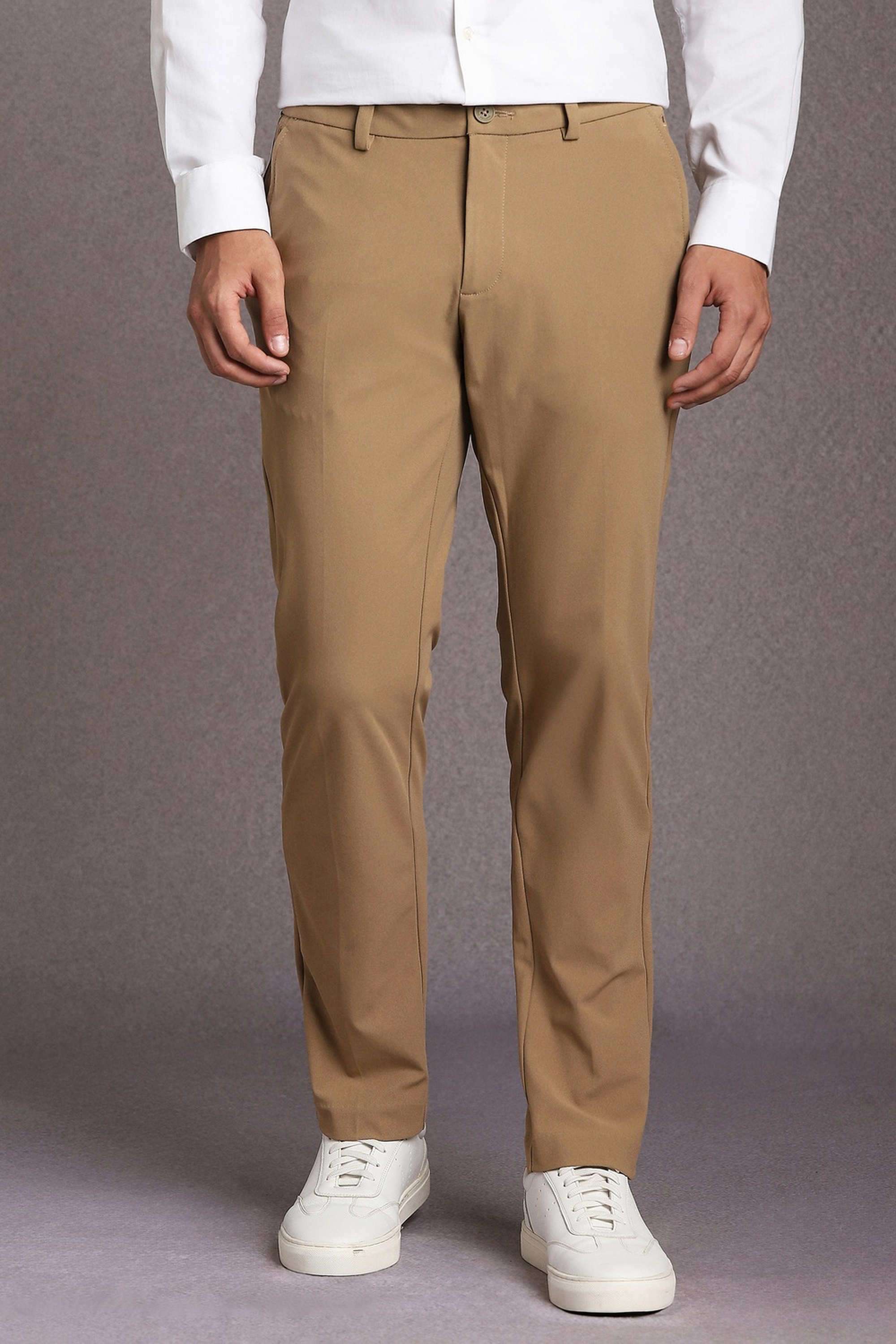 Solid-Polyester-Regular-Fit-Men-s-Formal-Wear-Trousers
