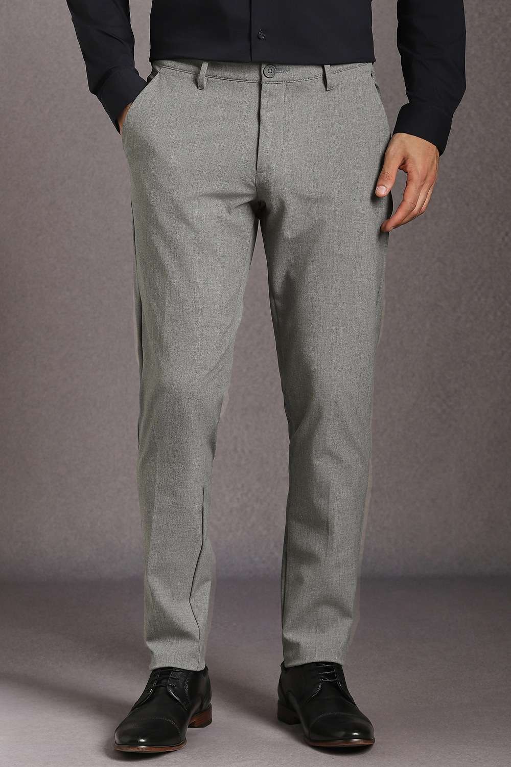 Solid-Blended-Fabric-Compression-Fit-Men-s-Trousers