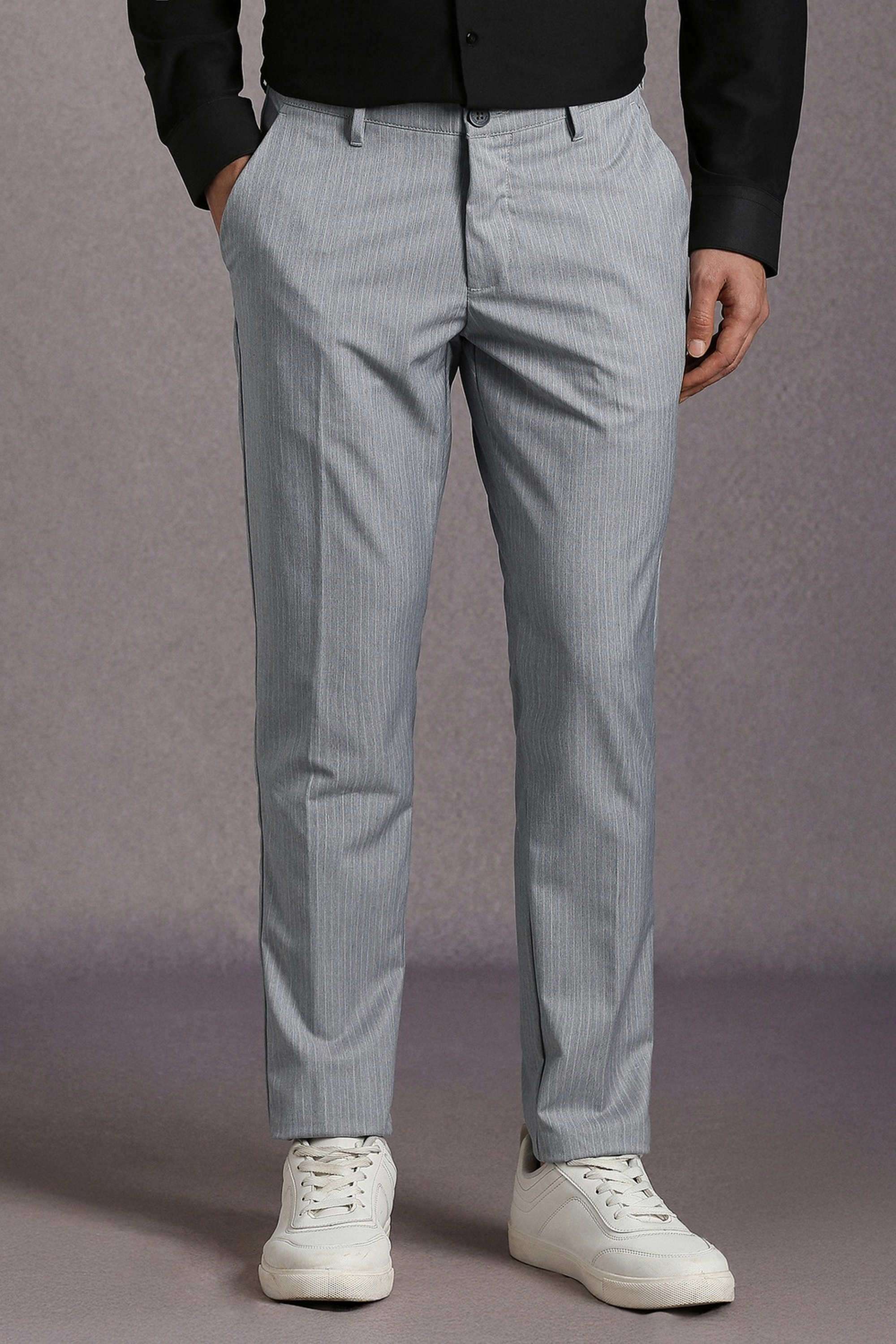 Solid-Polyester-Viscose-Regular-Fit-Men-s-Formal-Wear-Trousers