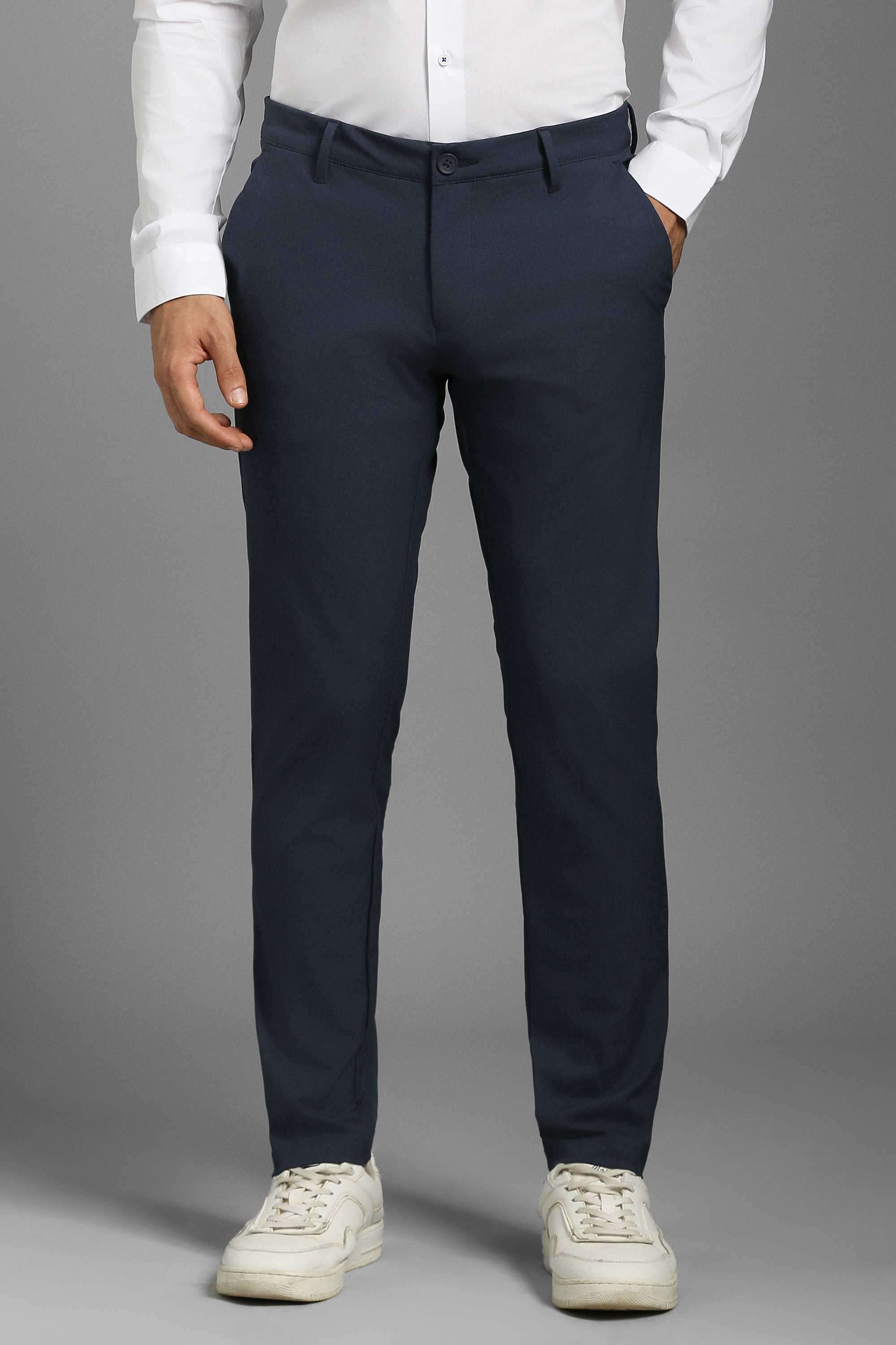 Solid-Blended-Fabric-Super-Skinny-Fit-Men-s-Formal-Wear-Trousers