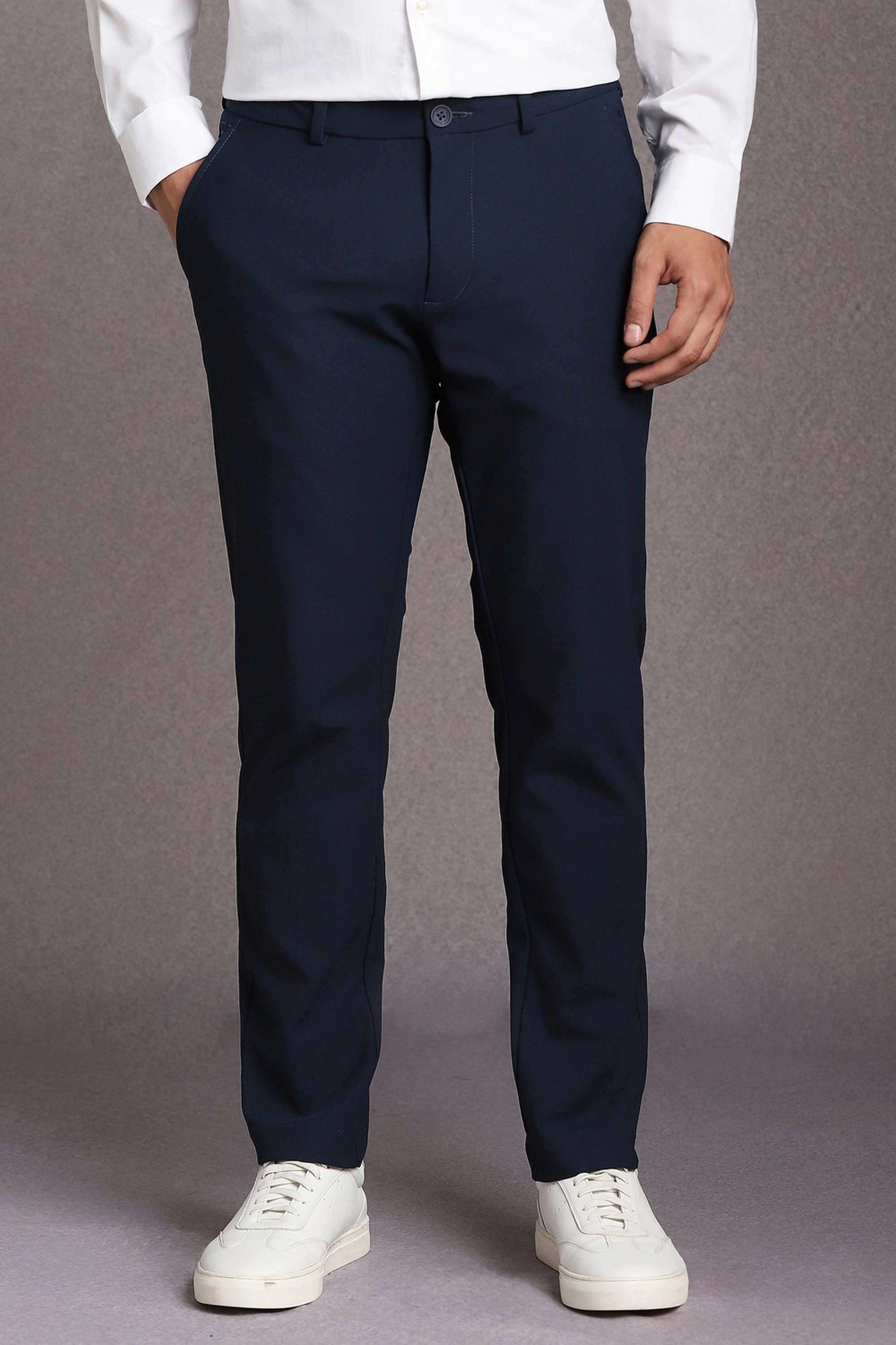 Solid-Polyester-Regular-Fit-Men-s-Formal-Wear-Trousers
