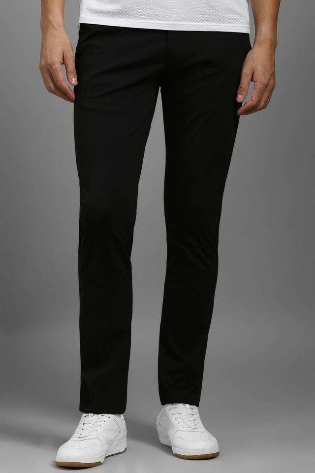 Solid-Blended-Fabric-Tapered-Fit-Men-s-Casual-Wear-Trousers