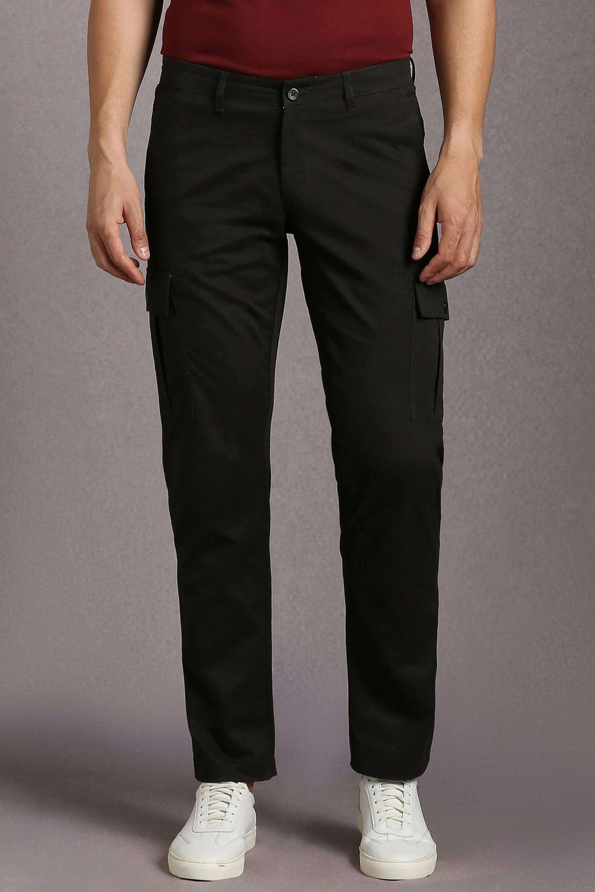 Solid-Cotton-Blend-Slim-Fit-Men-s-Casual-Wear-Trousers