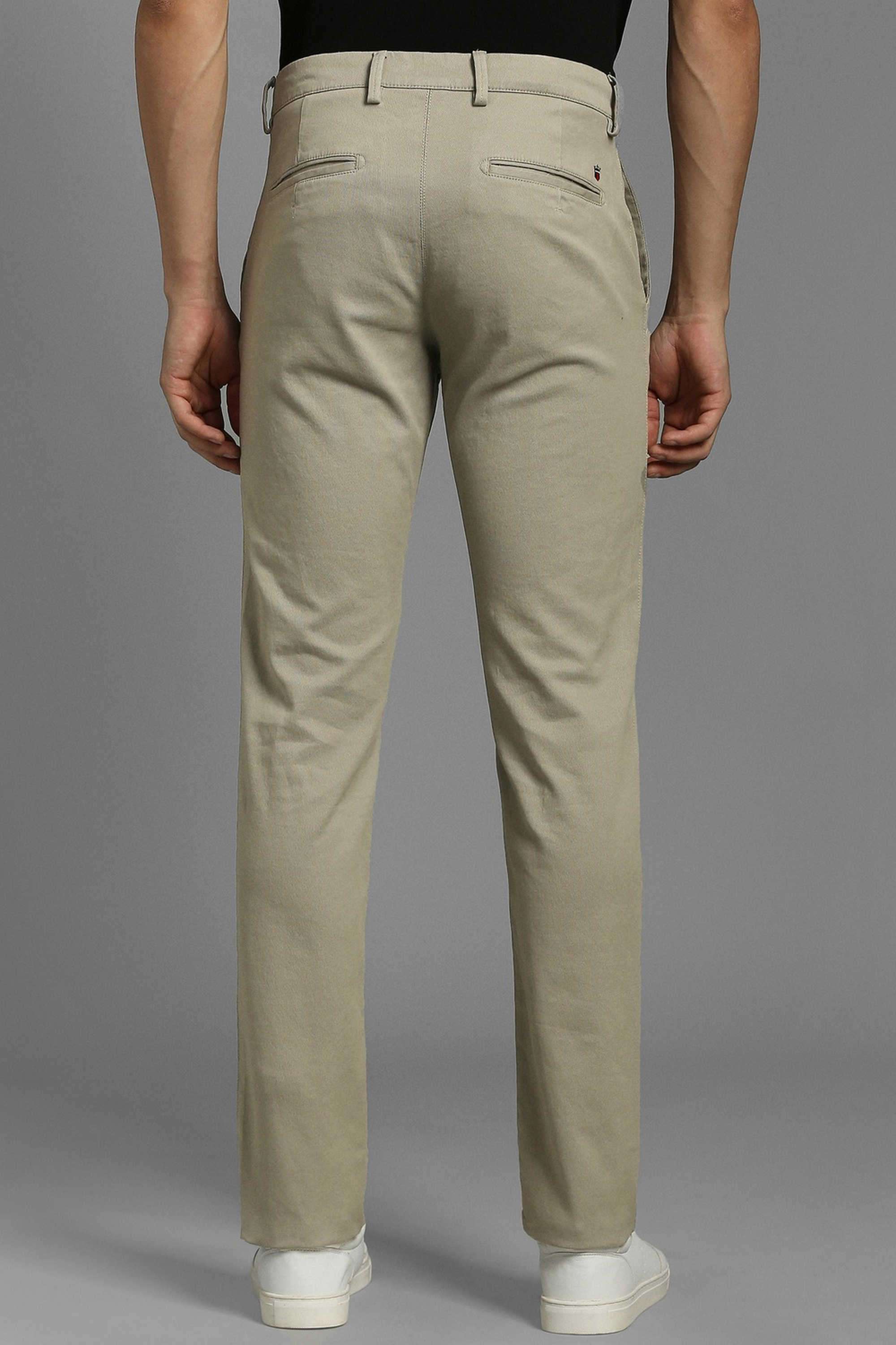 Solid-Cotton-Blend-Tapered-Fit-Men-s-Casual-Wear-Trousers
