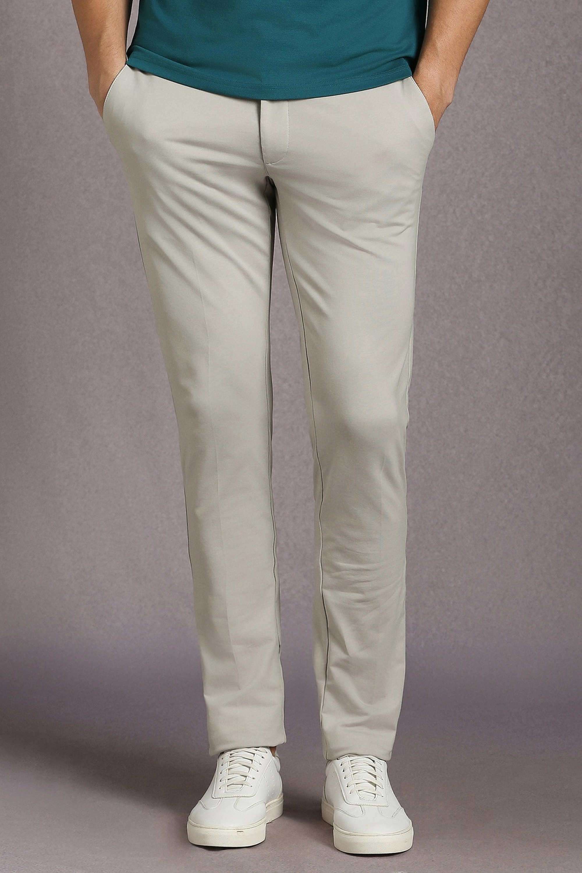 Solid-Cotton-Blend-Slim-Fit-Men-s-Casual-Wear-Trousers