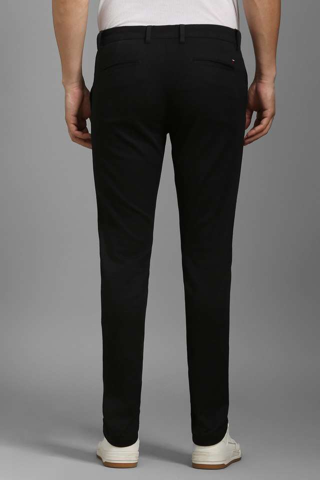 Solid-Cotton-Blend-Tapered-Fit-Men-s-Casual-Wear-Trousers