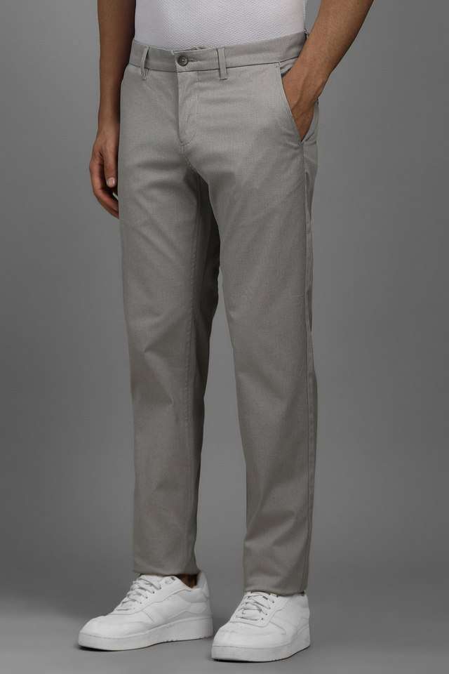 Solid-Cotton-Blend-Tapered-Fit-Men-s-Casual-Wear-Trousers