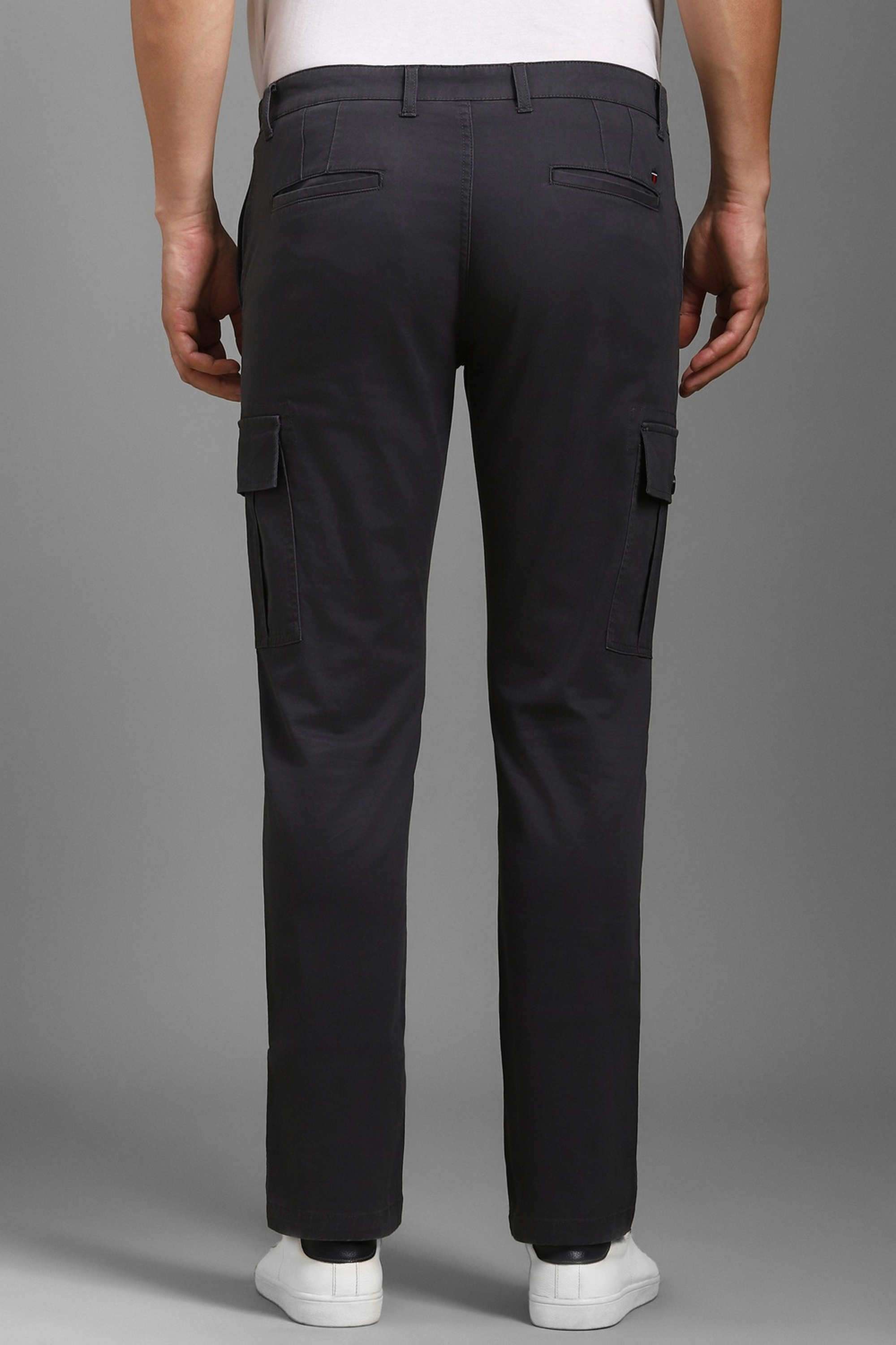 Solid-Cotton-Blend-Tapered-Fit-Men-s-Casual-Wear-Trousers