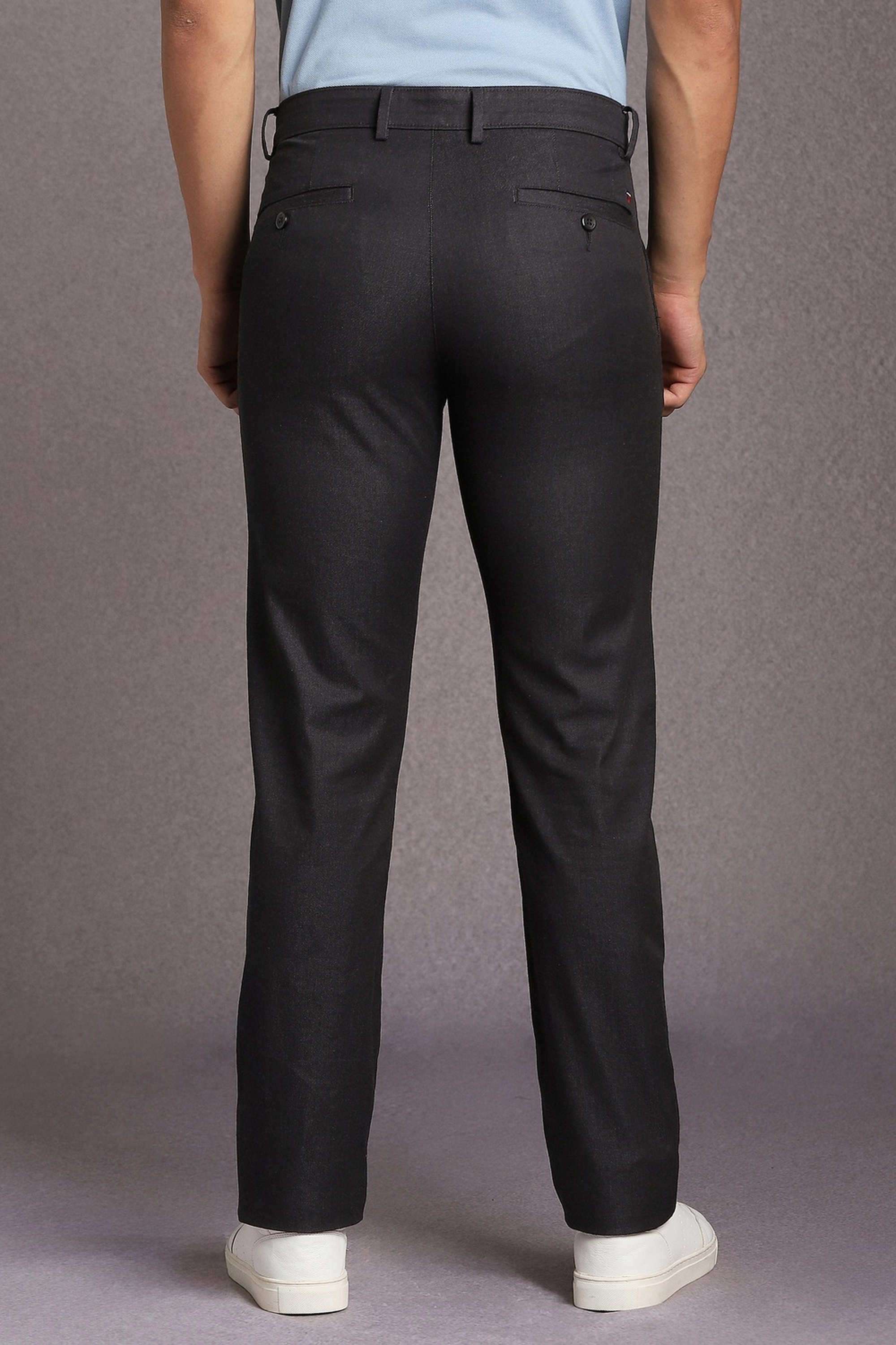 Solid-Cotton-Blend-Tapered-Fit-Men-s-Casual-Wear-Trousers