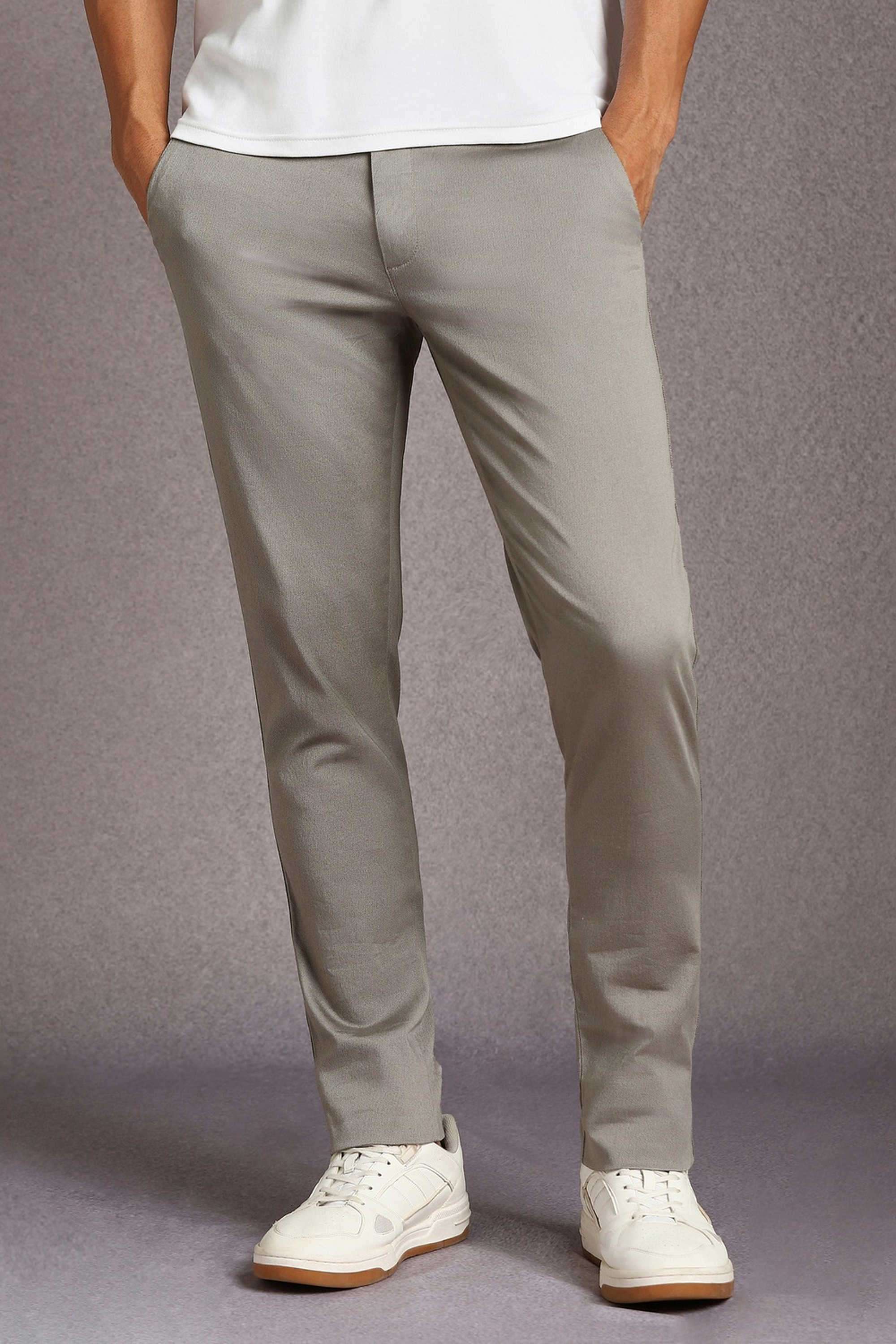 Solid-Cotton-Blend-Super-Slim-Fit-Men-s-Casual-Wear-Trousers