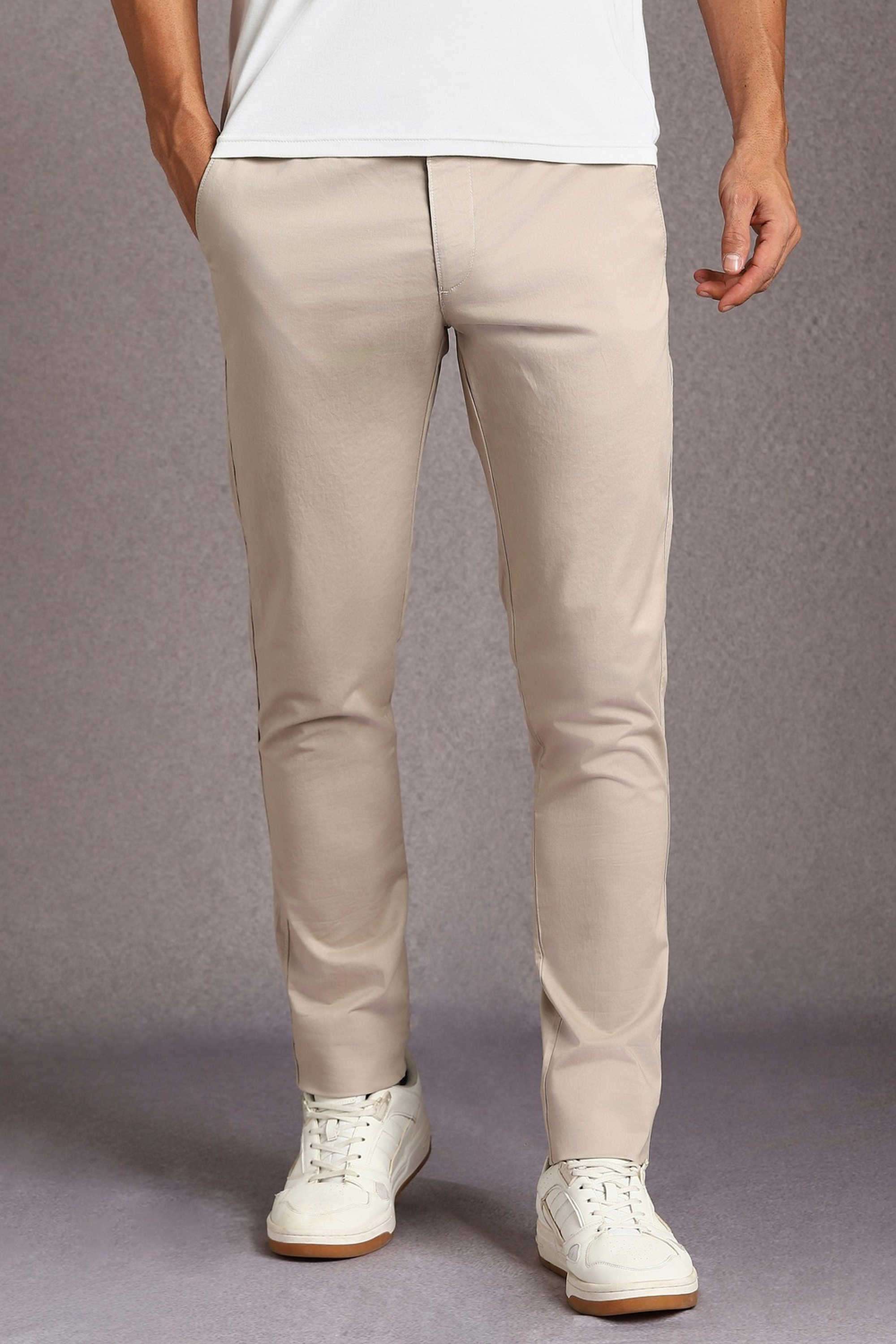Solid-Cotton-Blend-Super-Slim-Fit-Men-s-Casual-Wear-Trousers