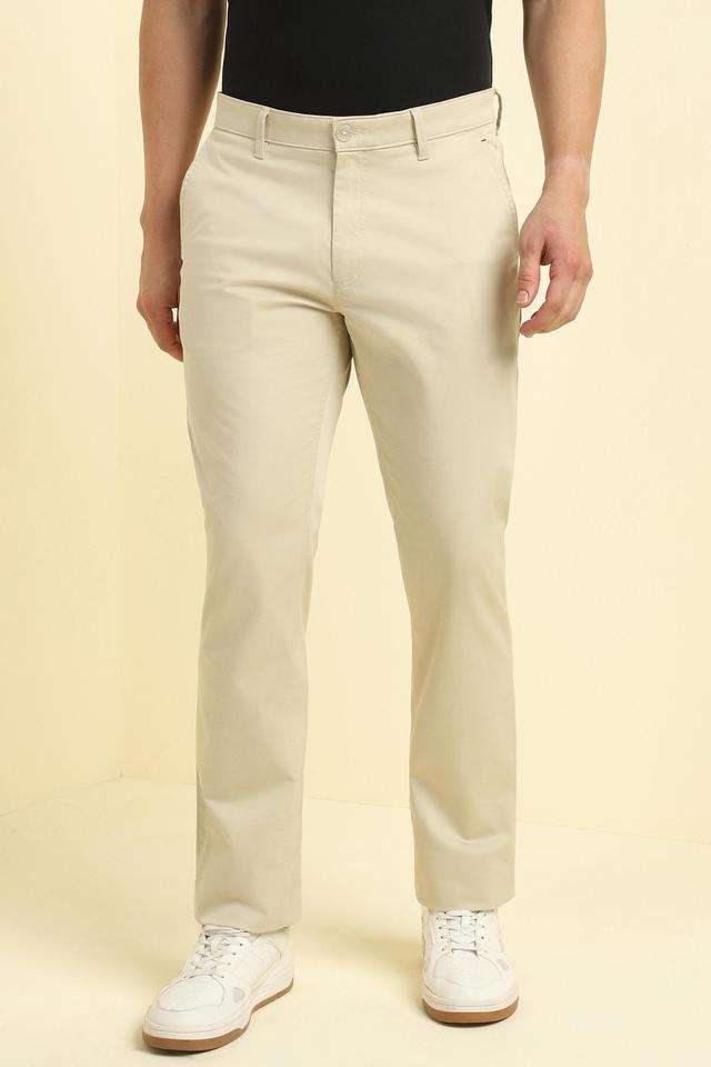 Solid-Cotton-Blend-Regular-Fit-Men-s-Formal-Wear-Trousers