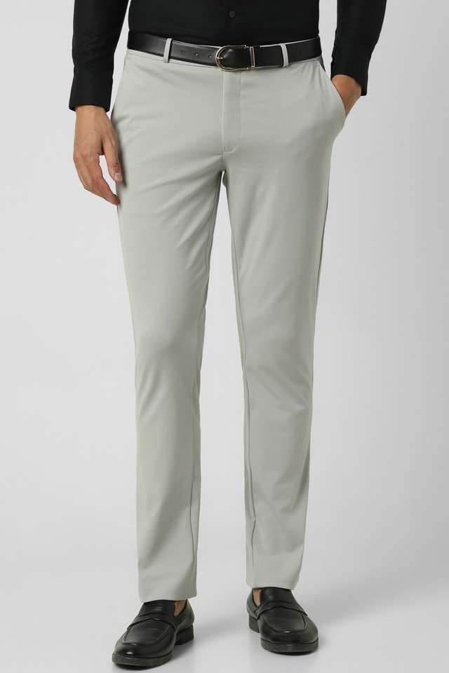 Solid-Blended-Fabric-Skinny-Fit-Men-s-Formal-Wear-Trousers